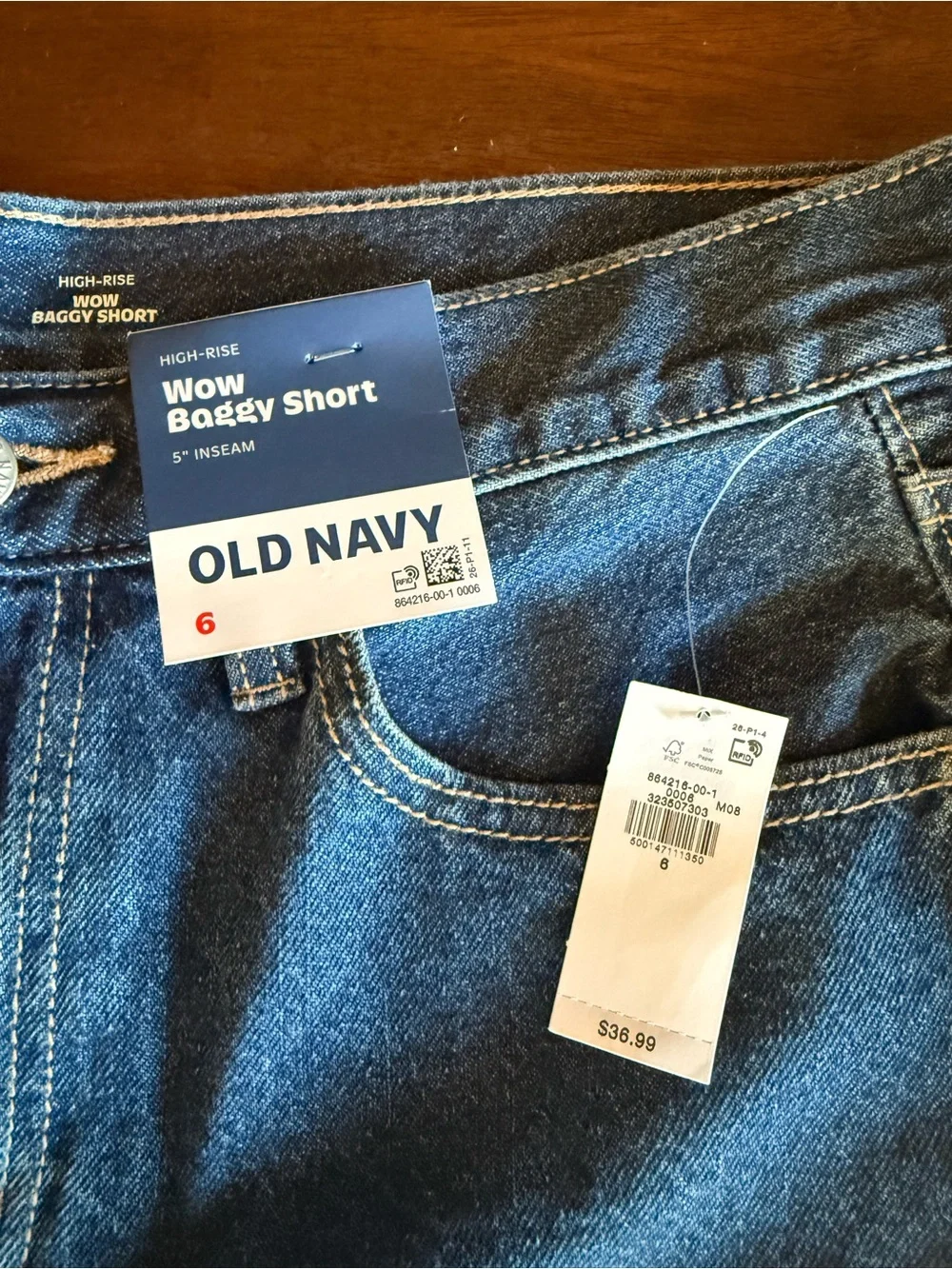Old Navy Blue High-Rise Wow Baggy Short